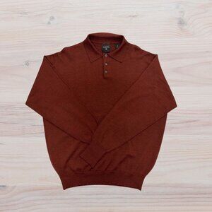 E- Luxe Mens Extra fine Merino 100% Wool Polo - Size L